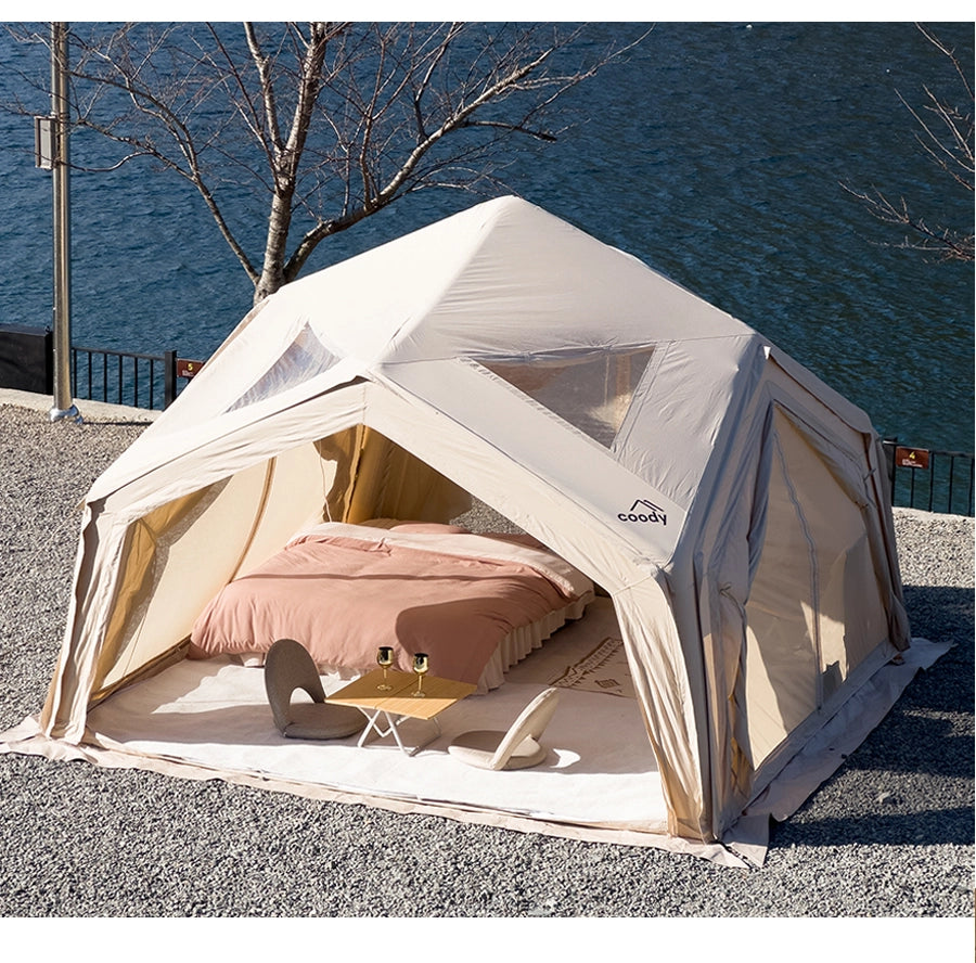 hub tent Coody AirTent Hub Shelter Forest Green Inflatable Tents for Camping (2-6 Person)